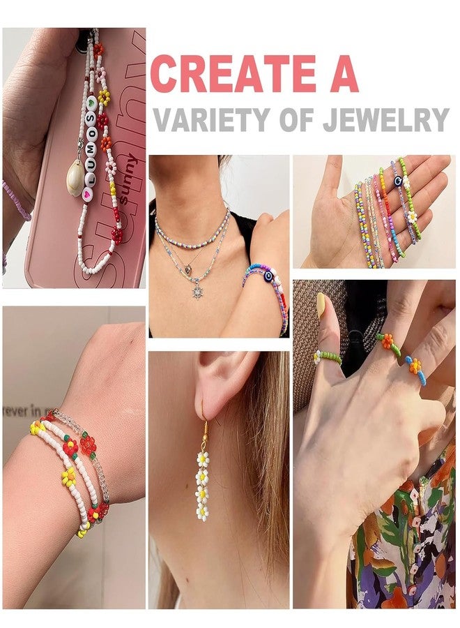 Dodhar 7000pcs 3mm Glass Seed Beads for Bracelet Making Kit, Small Beads Friendship Bracelet Making kit, Tiny Waist Beads Kit with Letter Beads and Elastic String, DIY Art Craft Girls Gifts - Image 2